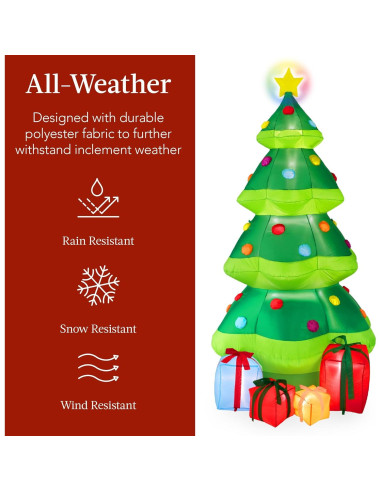 Árbol de Navidad Inflable 3.05m con Luces LED y Estrella