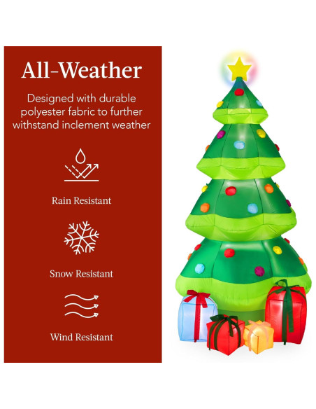 Árbol de Navidad Inflable 3.05m con Luces LED y Estrella