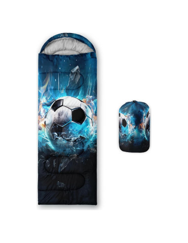 Saco de dormir UEVBF para niños, impermeable y compacto 228.6x81.3cm