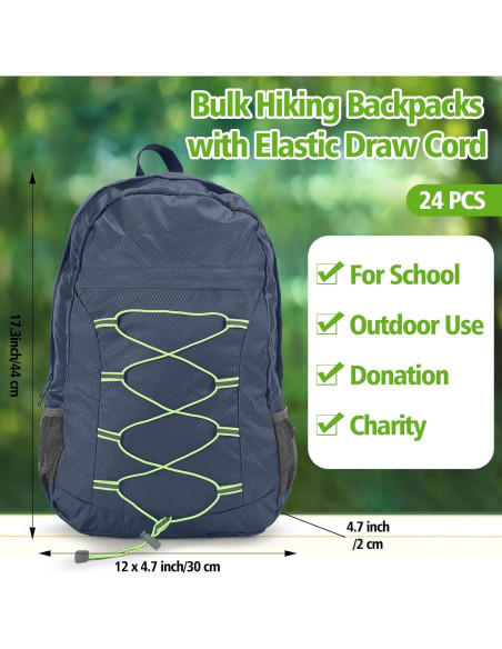 12 Mochilas Plegables Azules Dansydaisy 43 cm para Viajes