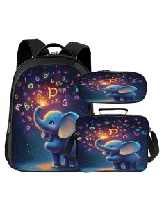 Mochila Escolar Infantil Elefante Baegopa 3 Piezas 40.6 cm
