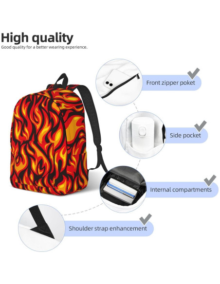 Mochila Lona Cool Fire 15" para Niños y Adultos - Ligera