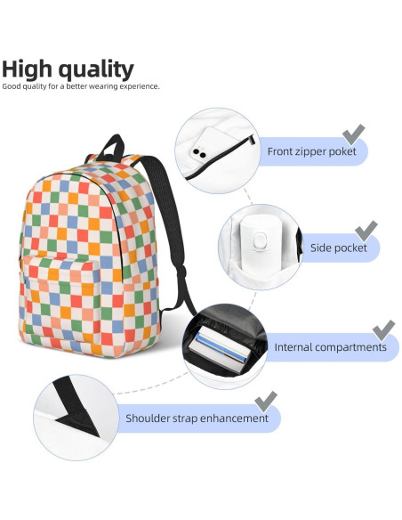 Mochila Lona Retro Vintage 15" GVGOAGL para Niños y Adultos