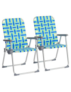 Sillas de Patio Plegables VINGLI Set de 2 Azul Verde