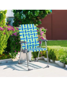 Sillas de Patio Plegables VINGLI Set de 2 Azul Verde 2