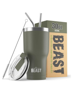 Taza Aislada 30 oz Greens Steel Acero Inoxidable Verde Militar