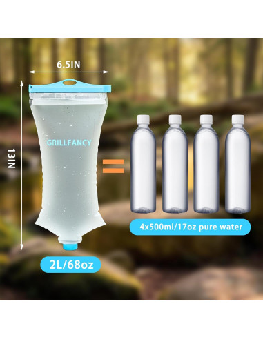 Bolsa de Agua 2L GRILLFANCY TPU Ecológica para Camping y Senderismo