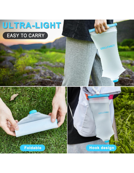 Bolsa de Agua 2L GRILLFANCY TPU Ecológica para Camping y Senderismo