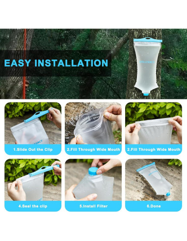 Bolsa de Agua 2L GRILLFANCY TPU Ecológica para Camping y Senderismo