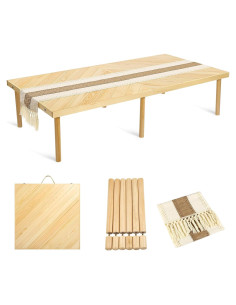Mesa de Picnic Plegable GLDZI Boho Madera 111.76x55.88 cm