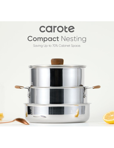 Juego de Utensilios de Cocina CAROTE 10 Piezas Acero Inoxidable