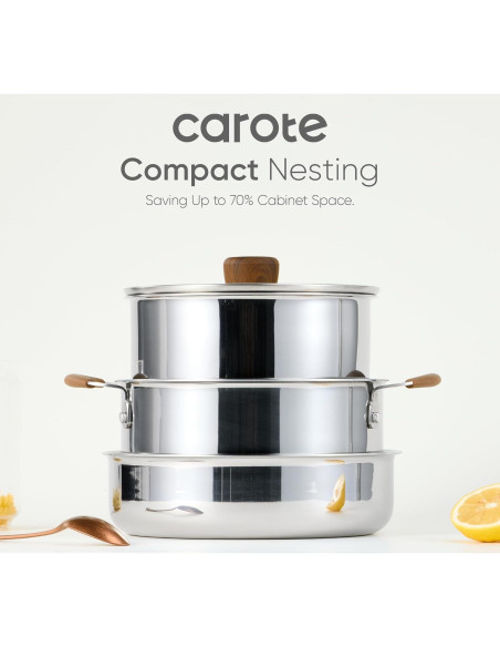 Juego de Utensilios de Cocina CAROTE 10 Piezas Acero Inoxidable