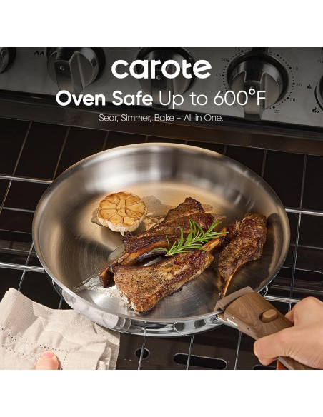 Juego de Utensilios de Cocina CAROTE 10 Piezas Acero Inoxidable