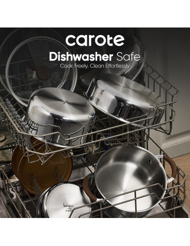 Juego de Utensilios de Cocina CAROTE 10 Piezas Acero Inoxidable