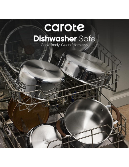 Juego de Utensilios de Cocina CAROTE 10 Piezas Acero Inoxidable