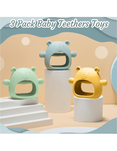 Chumia 3 Mordedores de Silicona para Bebés 0-6 Meses