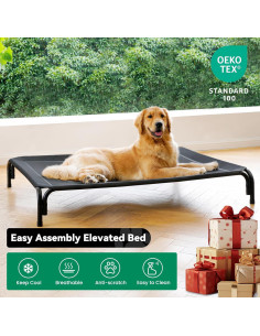 Cama Elevada para Perros DOPEDIO 110x81 cm Negra Antideslizante 2