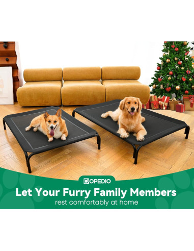 Cama Elevada para Perros DOPEDIO 110x81 cm Negra Antideslizante
