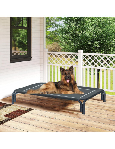 Cama Elevada para Perros DOPEDIO 110x81 cm Negra Antideslizante