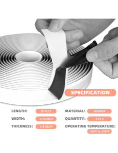 Cinta Butílica Negra 1/8" x 1.9 cm x 9.14 m 3-Pack FC 2