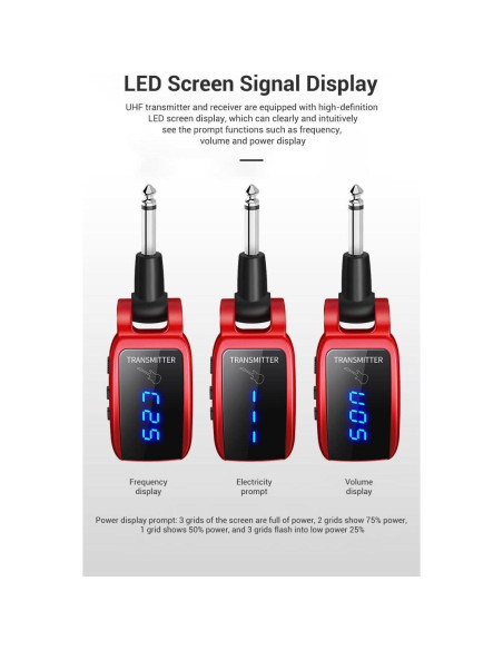 Micrófono Inalámbrico Arklove 1/4" (6.35mm) para Guitarra