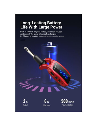 Micrófono Inalámbrico Arklove 1/4" (6.35mm) para Guitarra