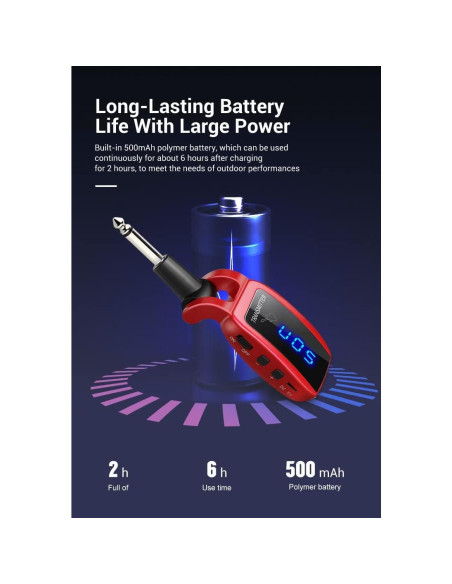 Micrófono Inalámbrico Arklove 1/4" (6.35mm) para Guitarra