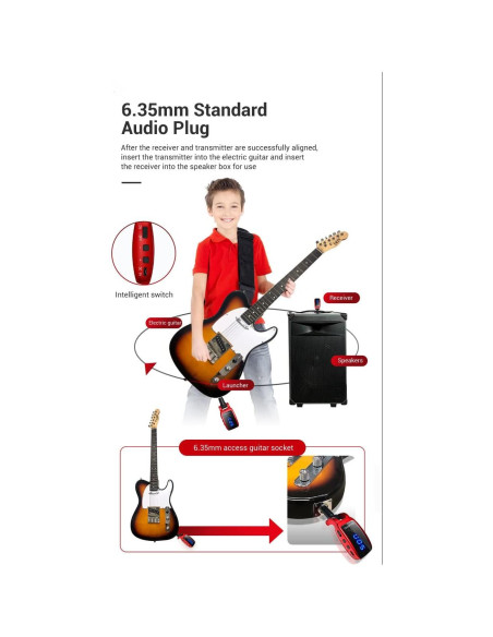 Micrófono Inalámbrico Arklove 1/4" (6.35mm) para Guitarra
