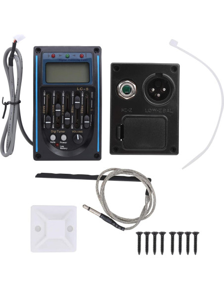 Ecualizador de Pastilla de Guitarra 5 Bandas con Pantalla LCD