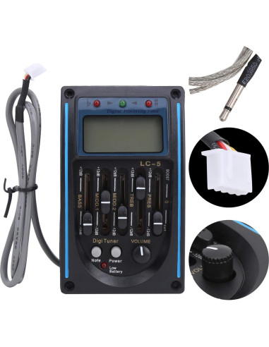 Ecualizador de Pastilla de Guitarra 5 Bandas con Pantalla LCD