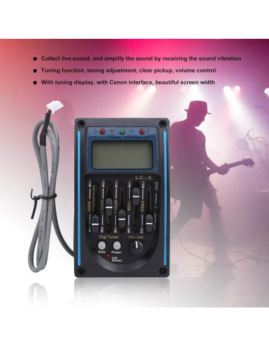 Ecualizador de Pastilla de Guitarra 5 Bandas con Pantalla LCD