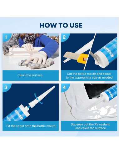 Sellador de Techo Autonivelante Kohree 4 Unidades 1.98 kg