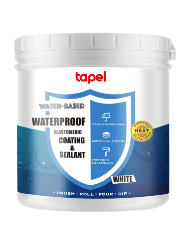 Sellador Impermeable de Caucho Líquido Tapel 1kg - Blanco UV