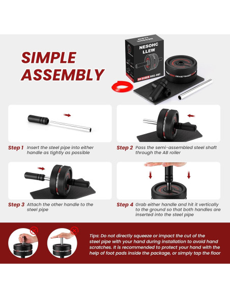 Rueda de Abdominales NESOHC LLEW 3.4" Mejorada - 222 kg