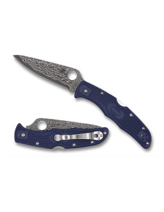 Cuchillo Endura KJ Spyderco Azul FRN Damasco 223mm
