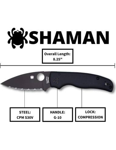 Cuchillo Plegable Spyderco Shaman 9.14 cm Acero CPM S30V