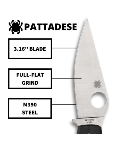 Cuchillo Plegable Spyderco Pattadese 8.03 cm Acero M390