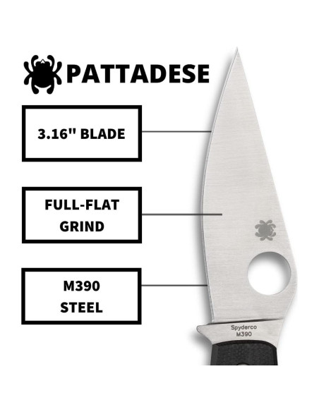Cuchillo Plegable Spyderco Pattadese 8.03 cm Acero M390