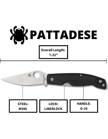 Cuchillo Plegable Spyderco Pattadese 8.03 cm Acero M390