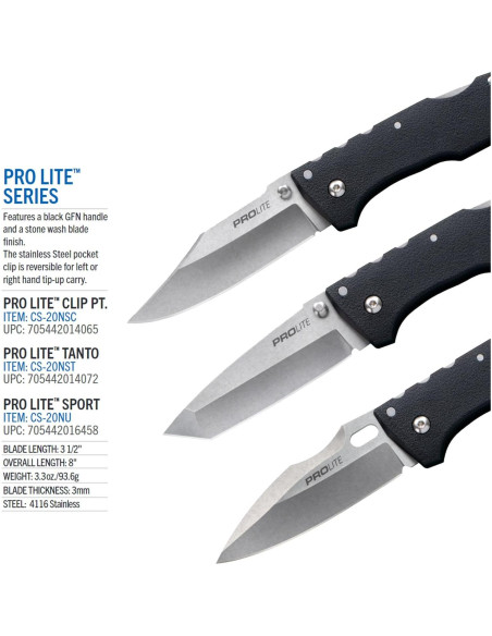 Cuchillo Plegable Cold Steel Pro Lite 8" Acero 4116 GFN