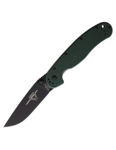 Cuchillo Plegable Ontario Rat I, Hoja S35VN 8.89 cm, Mango G-10 Verde