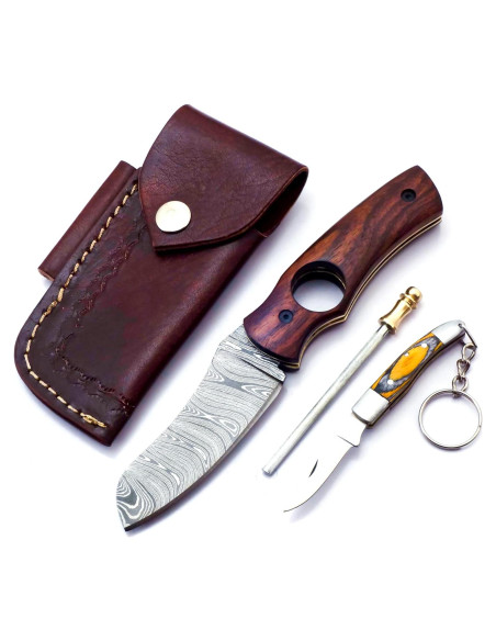 Cuchillo Cortador de Cigarros AR Knife Plegable Damasco 19.05 cm