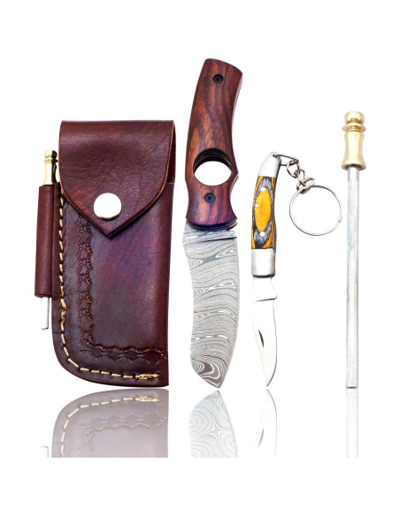 Cuchillo Cortador de Cigarros AR Knife Plegable Damasco 19.05 cm