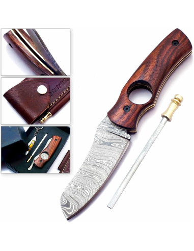 Cuchillo Cortador de Cigarros AR Knife Plegable Damasco 19.05 cm