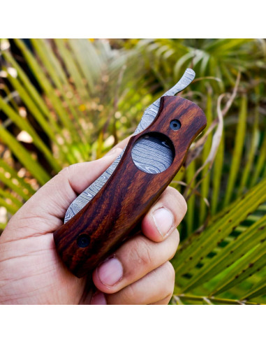 Cuchillo Cortador de Cigarros AR Knife Plegable Damasco 19.05 cm