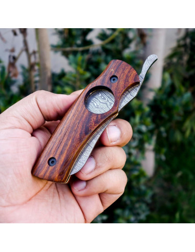 Cuchillo Cortador de Cigarros AR Knife Plegable Damasco 19.05 cm