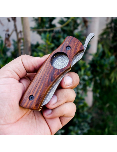 Cuchillo Cortador de Cigarros AR Knife Plegable Damasco 19.05 cm