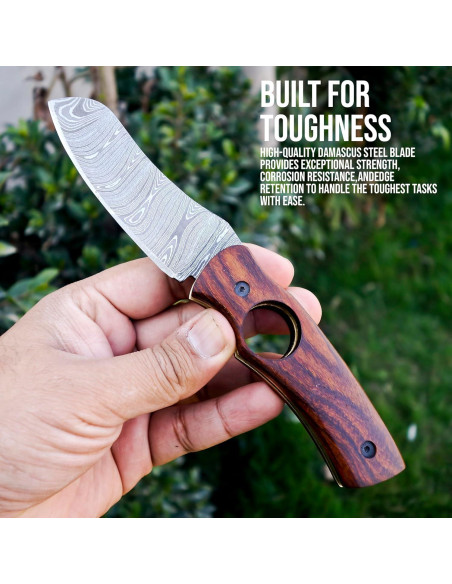 Cuchillo Cortador de Cigarros AR Knife Plegable Damasco 19.05 cm