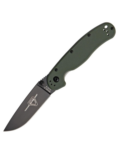 Cuchillo Carpeta Ontario Rat II Verde OD 13.34 cm Acero AUS-8