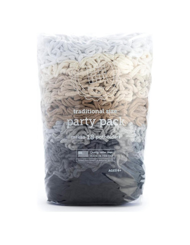 Kit de Tejido de Posavasos Friendly Loom - 18 Bucles de Algodón Neutros